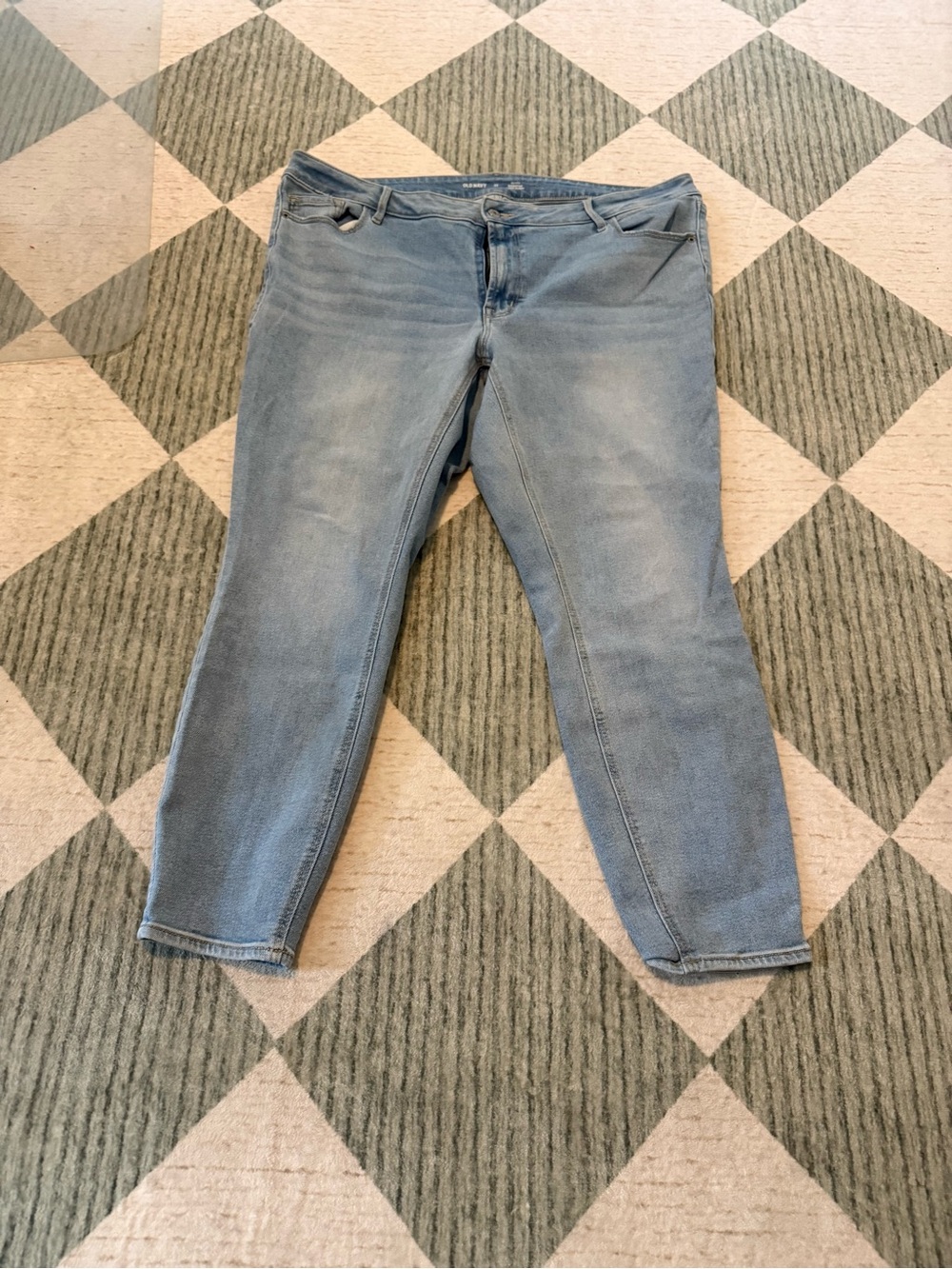 Old Navy Rockstar Super Skinny Jeans Women’s 22 Light Wash Mid Rise Plus Size